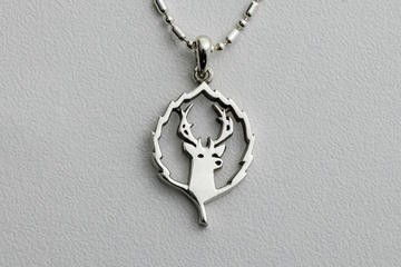 Large Silhouette Logo Pendant with Chain