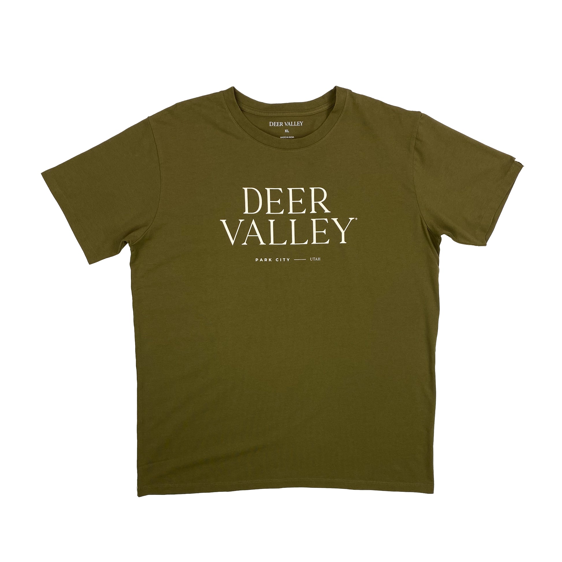 deer valley wordmark t shirt in olive