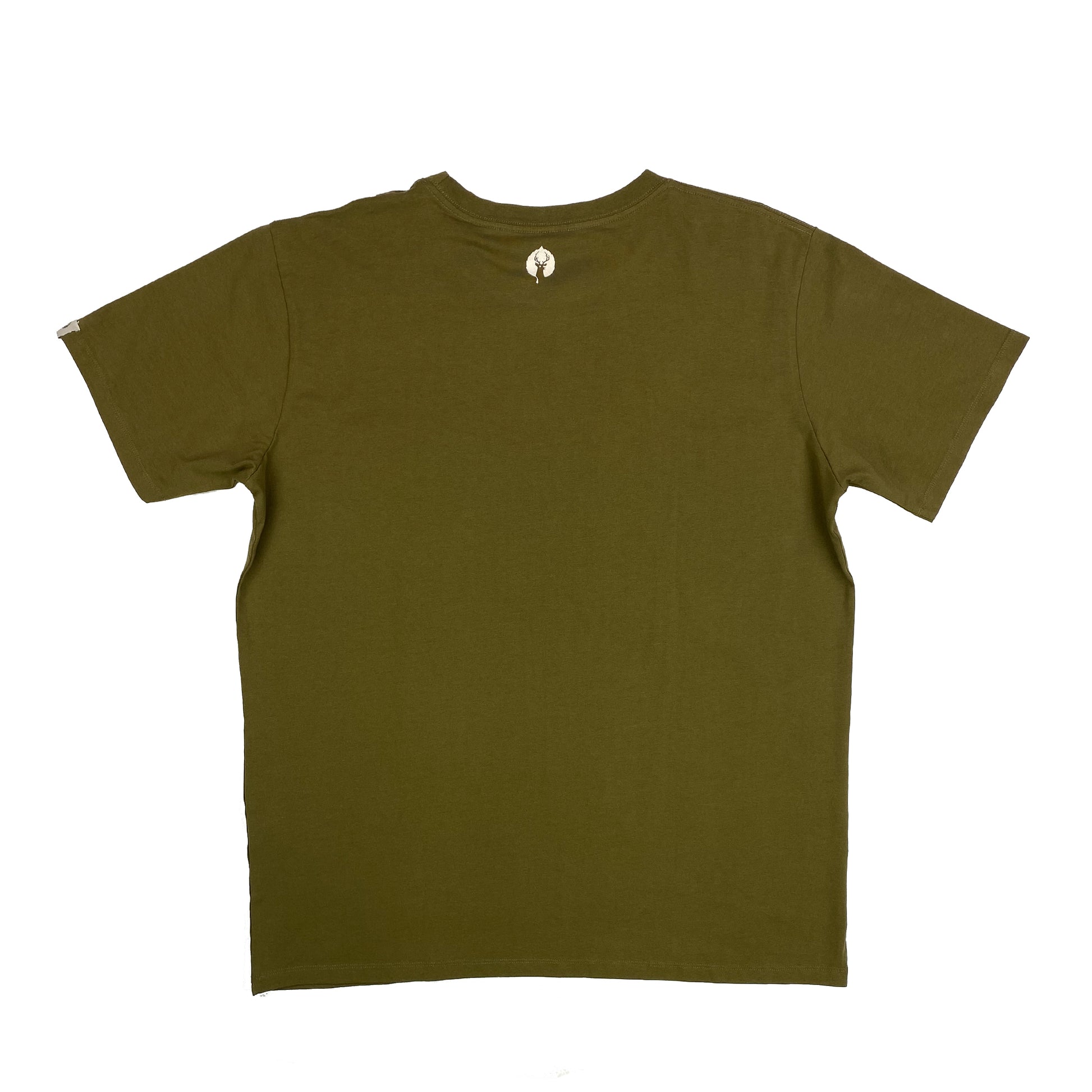 back of deer valley wordmark t shirt in  olive
