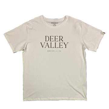 deer valley wordmark t shirt in ivory 