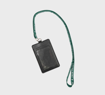 Leather Ski Pass Holder with Lanyard