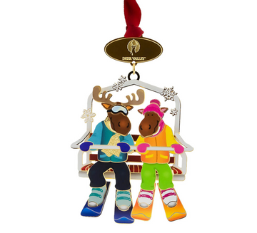 Moose on Chairlift Ornament