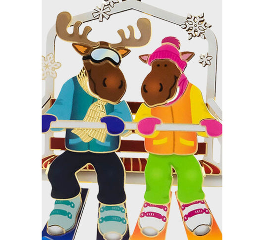 Moose on Chairlift Ornament