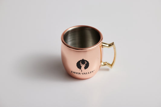 moscow mule 2oz shot cup with deer valley logo