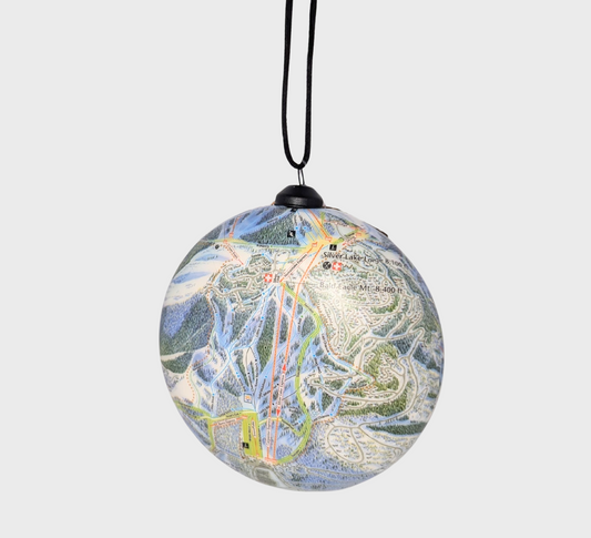 Trail Map Flat Globe Ornament