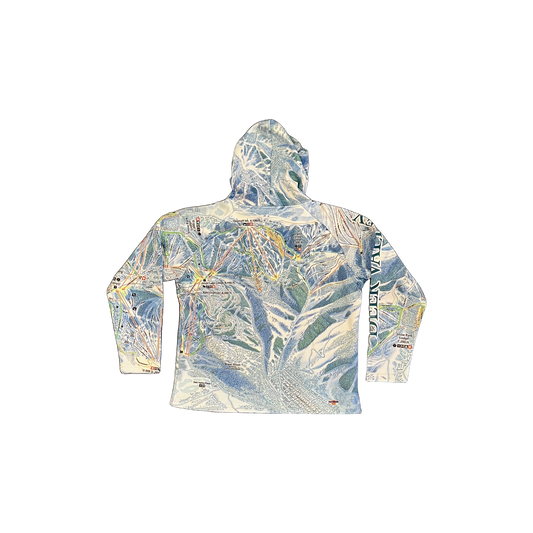 youth sized deer valley trail map hoody back