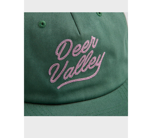 Washed Green Leather Strap Cap