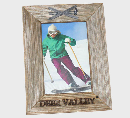 Wood Branded Skis Frame: 5"x7"