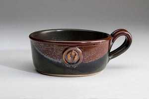 Handled Turkey Chili/Soup mug made by a Park City artisan with the Deer Valley logo