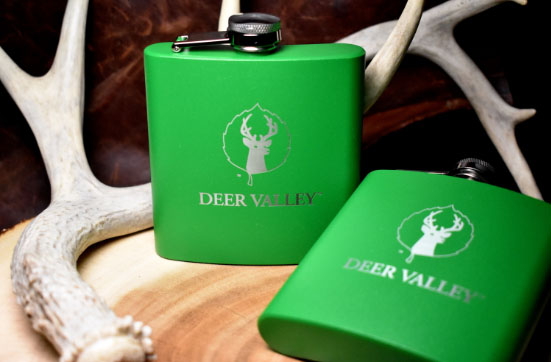 Deer Valley powder coated flask